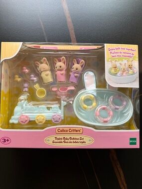 Calico critters triplets bath time set